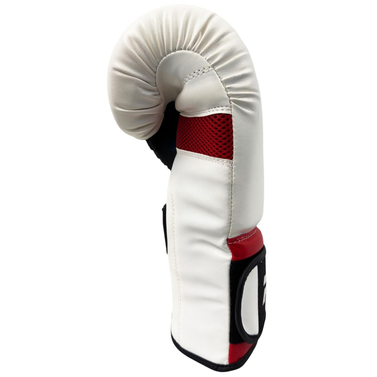 Boxhandschuhe BASIC weiß-schwarz-rot - Kunstleder - 8 bis 16 oz