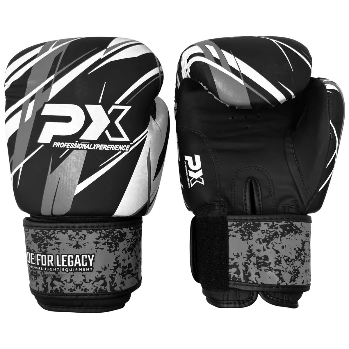 Boxhandschuhe LEGACY X schwarz-grau - Kunstleder - mit Klettverschluss - 8 bis 16 oz