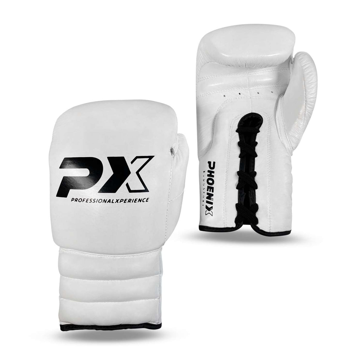 Boxhandschuhe Wettkampf weiß - Echtleder - 10 bis 16 oz