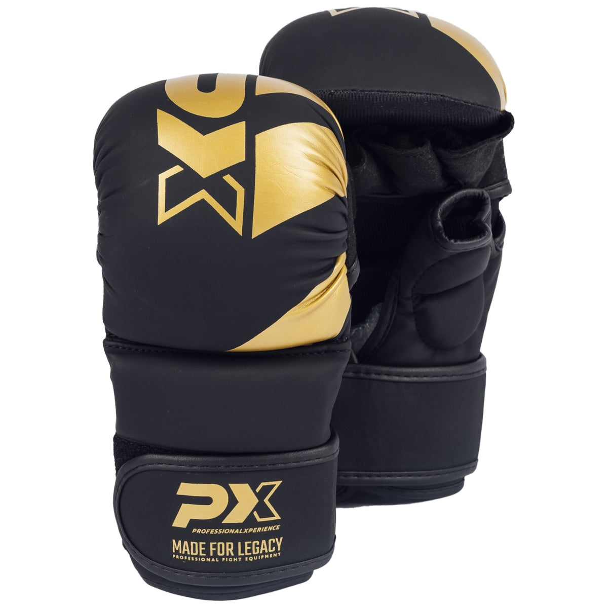 MMA Faustschützer schwarz-gold - aus Kunstleder - Ju Jutsu Handschutz