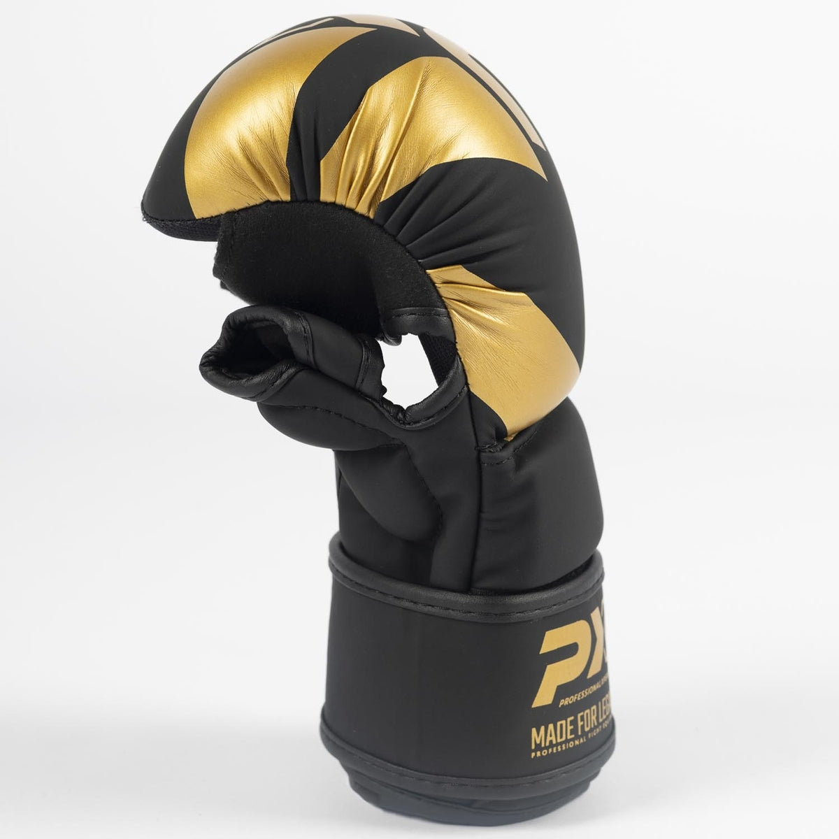 MMA Faustschützer schwarz-gold - aus Kunstleder - Ju Jutsu Handschutz