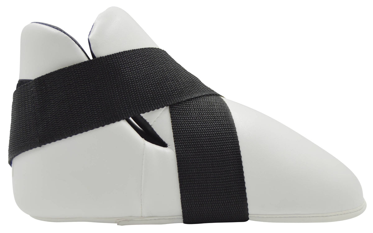 Fußschutz weiß Kunstleder mit Klettverschluss - Karate, Taekwondo