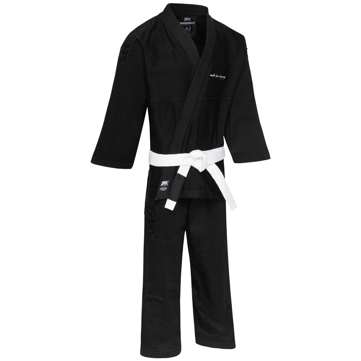 BJJ Anzug Legacy schwarz - Brazilian Jiu Jitsu - Hose mit Schürbund, vorgewaschen