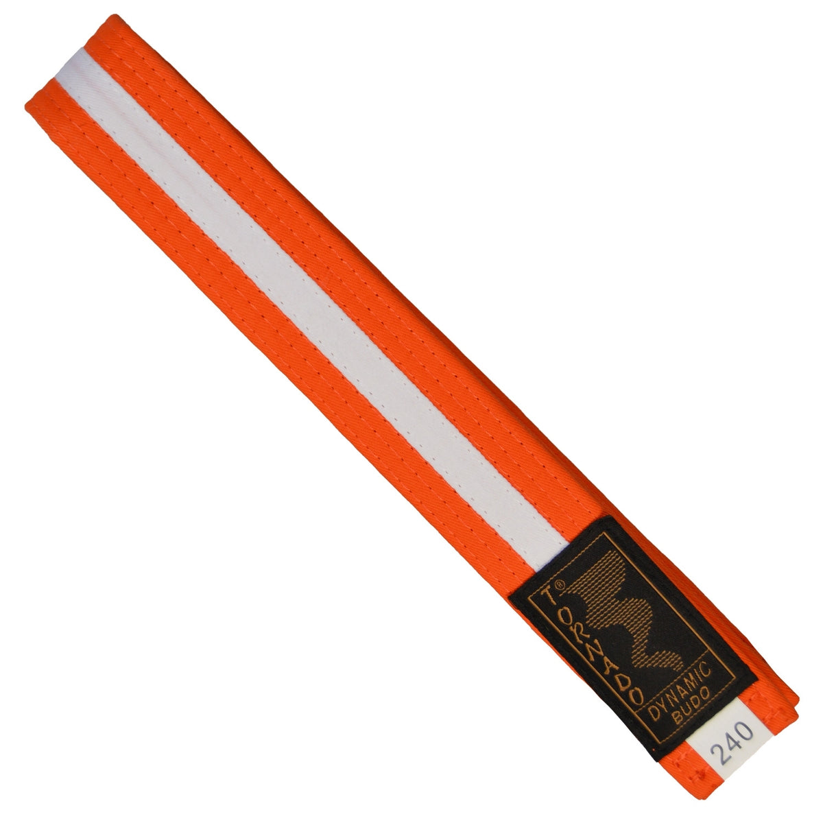 Kampfsportgürtel Orange-Weiß - mit Mittelstreifen