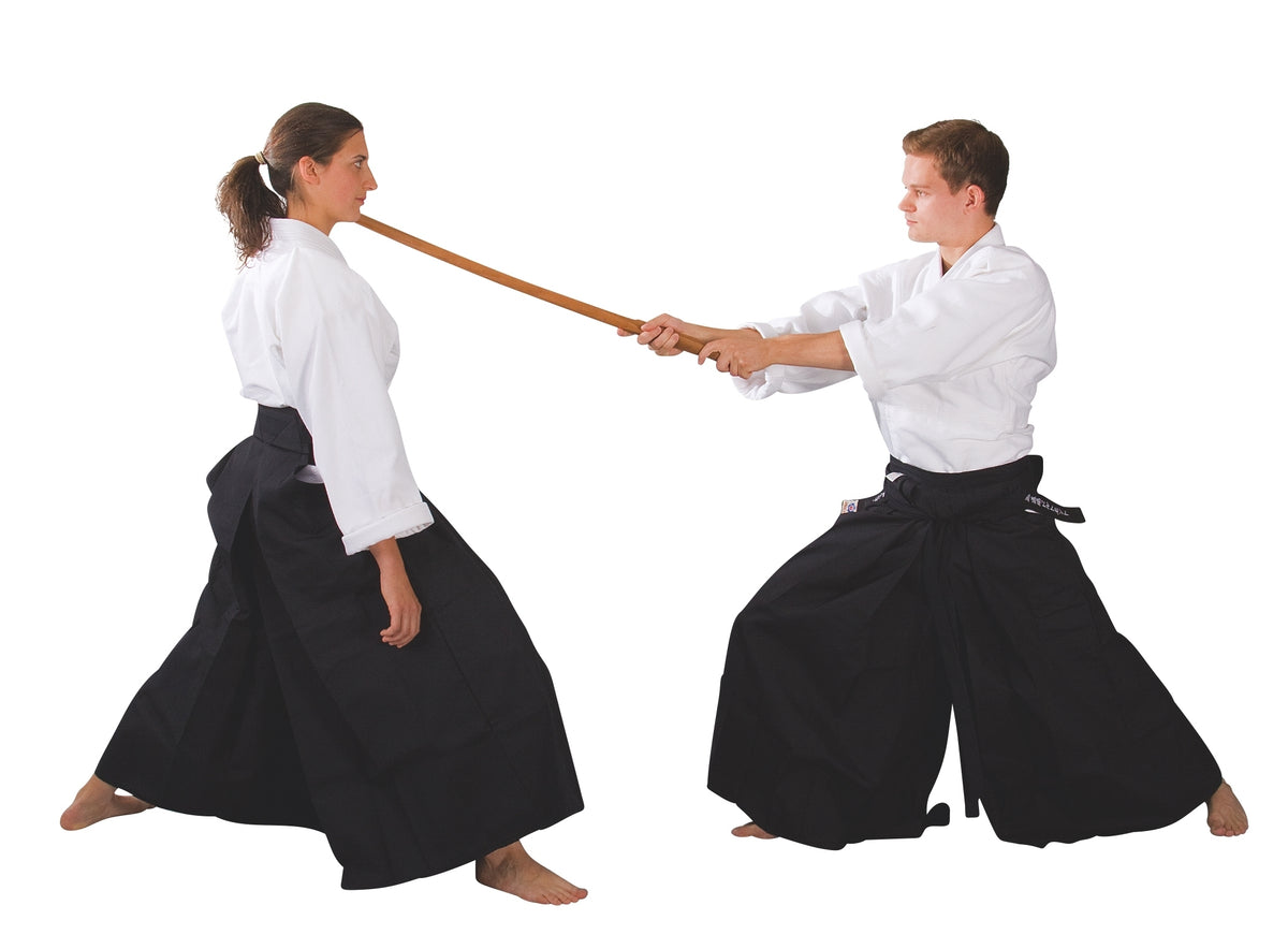 Hakama schwarz - Aikido Kendo - aus Mischgewebe
