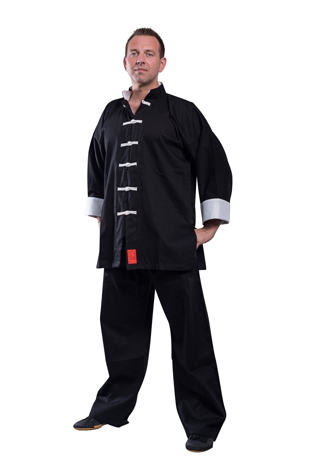 Kung Fu Anzug Shaolin II Black/White schwarz-weiß - Baumwolle