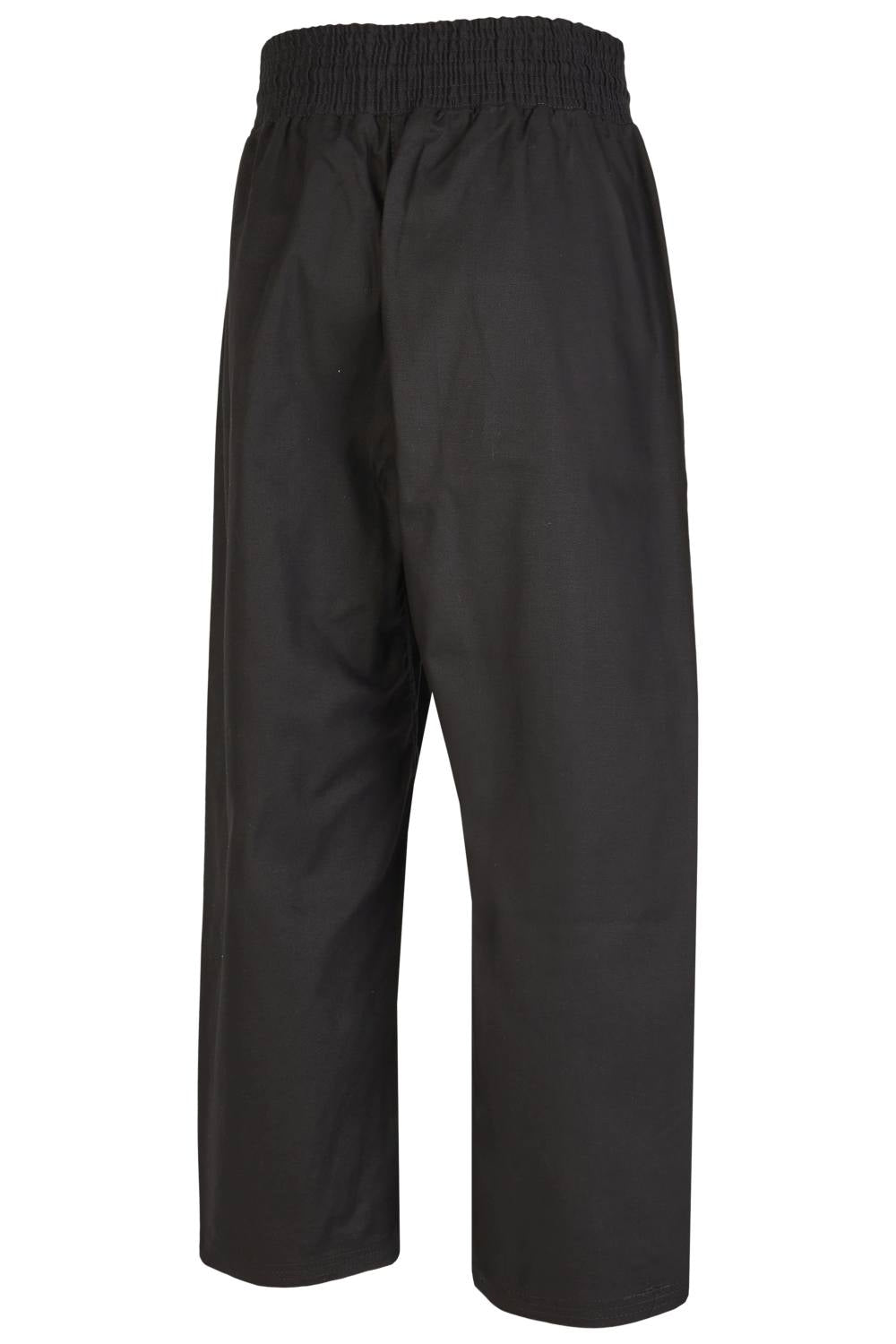 Kickboxhose lang schwarz - Satin - mit Gummibund