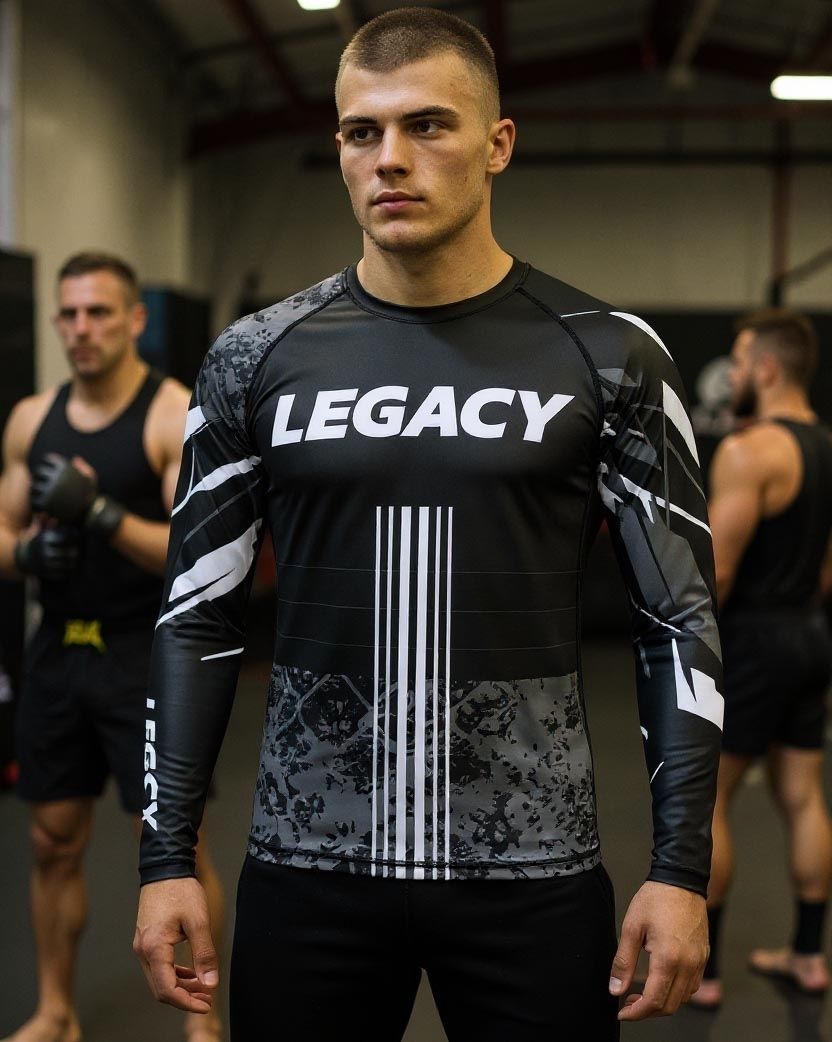 LEGACY X Rashguard langarm schwarz-grau