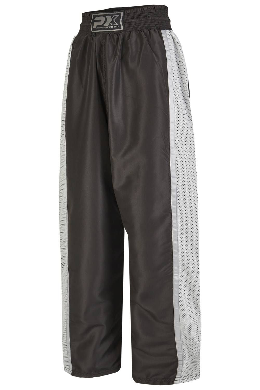 PX Kickboxhose "Dynamic", schwarz-grau Mesh - elastischer Bund mit Kordelzug