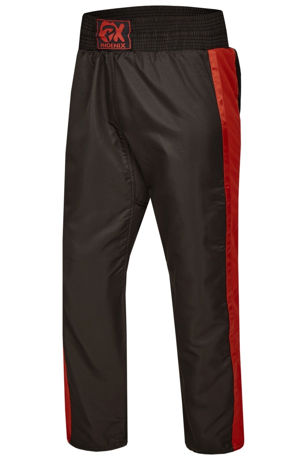 PX Kickboxhose "Dynamic", schwarz-rot Mesh - elastischer Bund mit Kordelzug