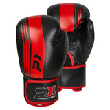 PX Boxhandschuhe schwarz-rot - Echtleder - mit Mesh, Klettverschluss - 8 bis 16 oz