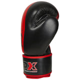 PX Boxhandschuhe schwarz-rot - Echtleder - mit Mesh, Klettverschluss - 8 bis 16 oz