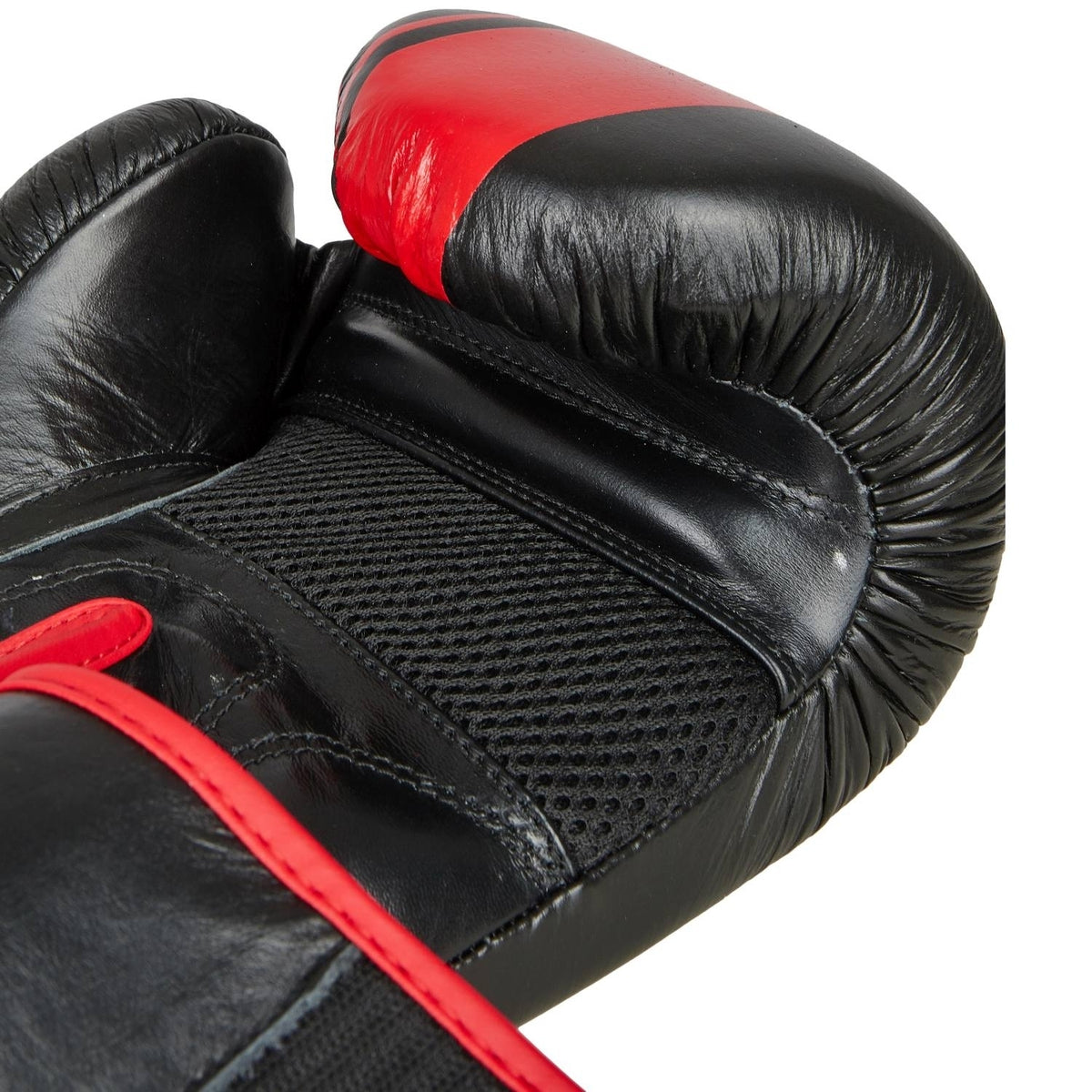 PX Boxhandschuhe schwarz-rot - Echtleder - mit Mesh, Klettverschluss - 8 bis 16 oz