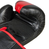 PX Boxhandschuhe schwarz-rot - Echtleder - mit Mesh, Klettverschluss - 8 bis 16 oz