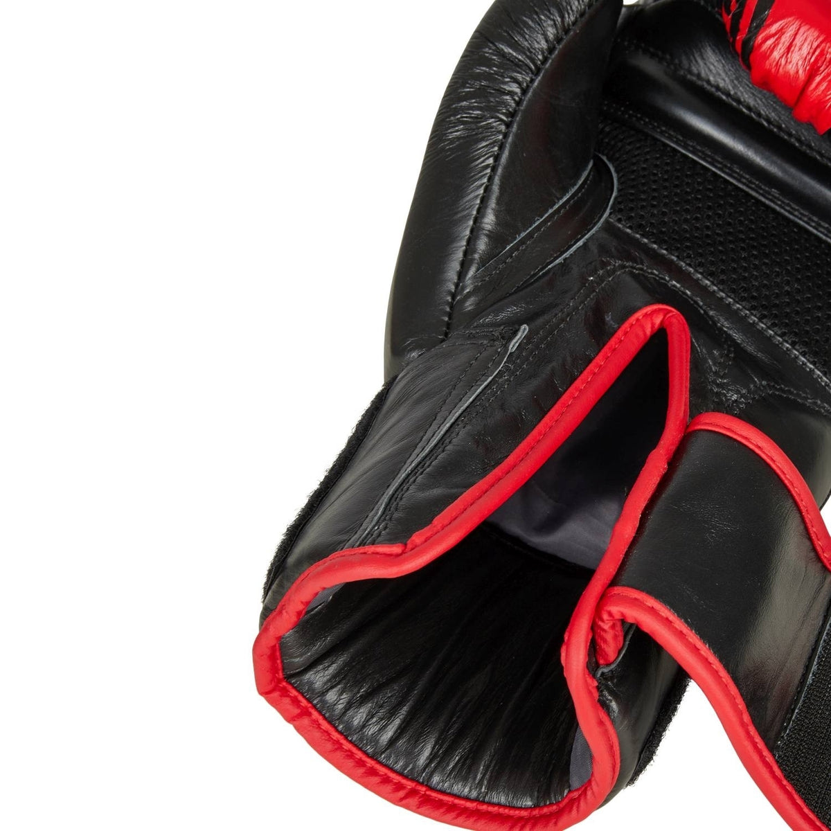 PX Boxhandschuhe schwarz-rot - Echtleder - mit Mesh, Klettverschluss - 8 bis 16 oz