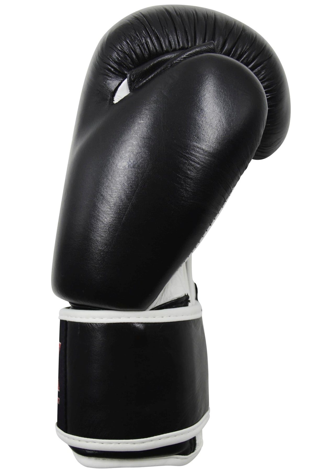 Boxhandschuhe PROFI schwarz-weiß - Echtleder - mit Klettverschluss - 8 bis 16 oz