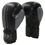 Boxhandschuhe Krav Maga schwarz-grau - Kunstleder - 8 bis 16 oz