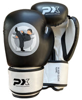Kinder Boxhandschuhe Kids Glove Boys schwarz-weiß - Kunstleder mit Klettverschluss - 2 bis 8 oz