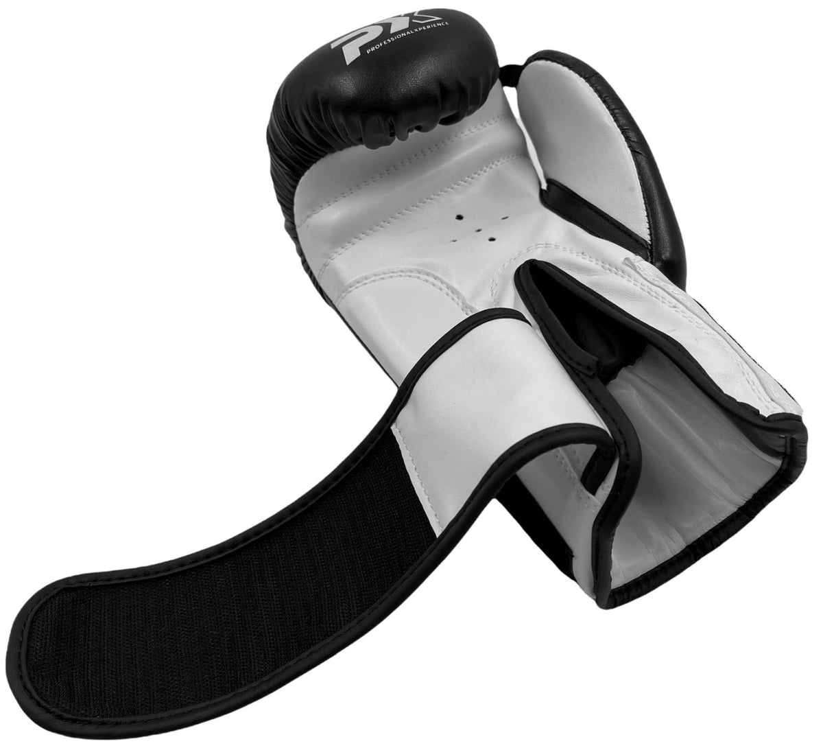 Kinder Boxhandschuhe Kids Glove Boys schwarz-weiß - Kunstleder mit Klettverschluss - 2 bis 8 oz
