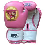 Kinder Boxhandschuhe Kids Glove Girls pink-weiß - Kunstleder mit Klettverschluss - 2 bis 8 oz