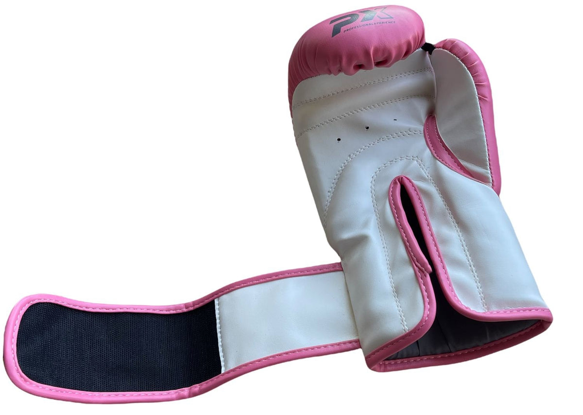 Kinder Boxhandschuhe Kids Glove Girls pink-weiß - Kunstleder mit Klettverschluss - 2 bis 8 oz