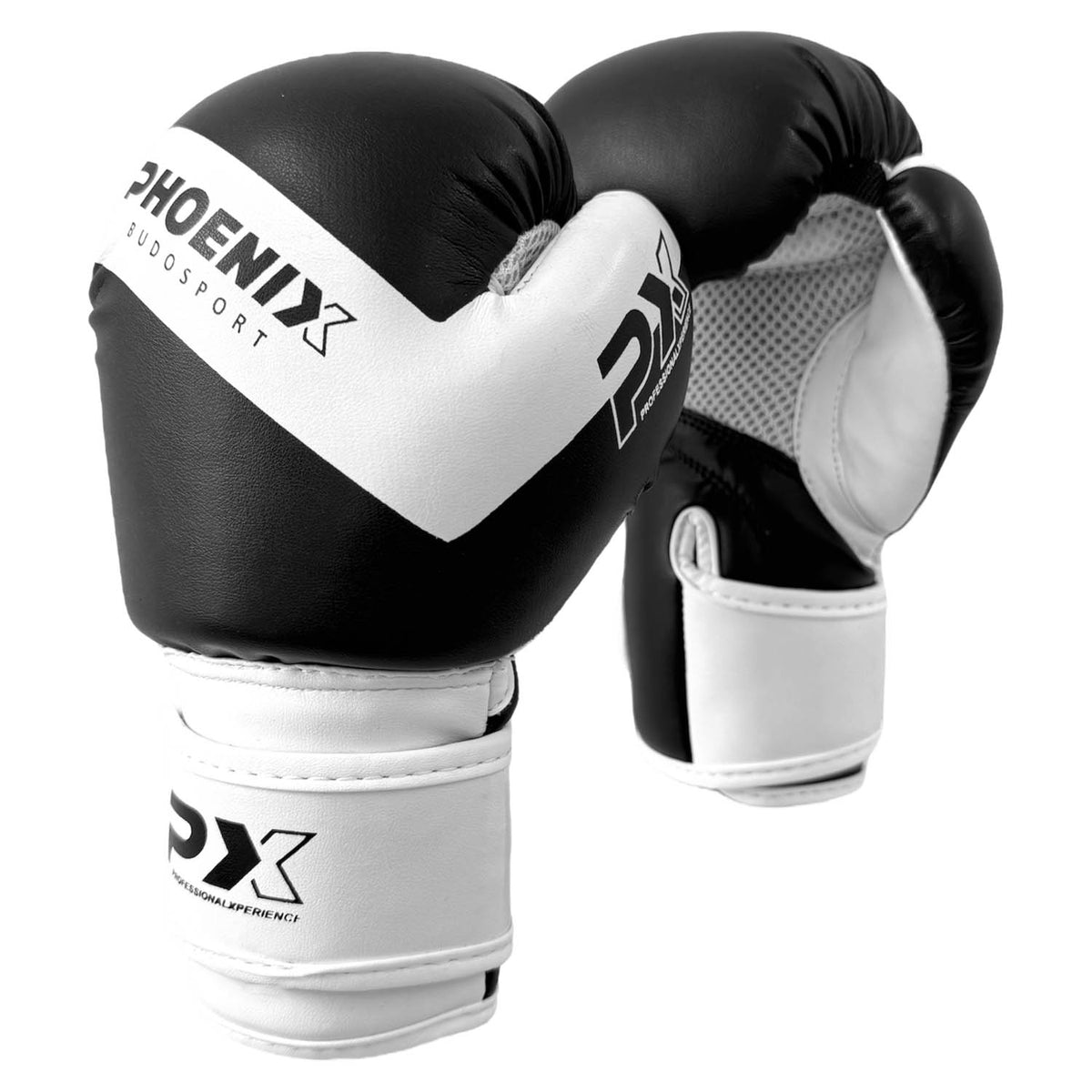 Kinder Boxhandschuhe schwarz-weiß - Kunstleder - mit Klettverschluss - 2 bis 8 oz