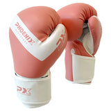 Kinder Boxhandschuhe pink-weiß - Kunstleder - mit Klettverschluss - 2 bis 8 oz