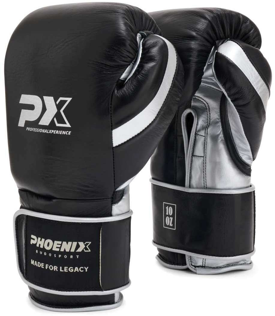 Boxhandschuhe LEGACY Pro Pure Combat Train schwarz - Echtleder - mit Klettverschluss - 8 bis 16 oz