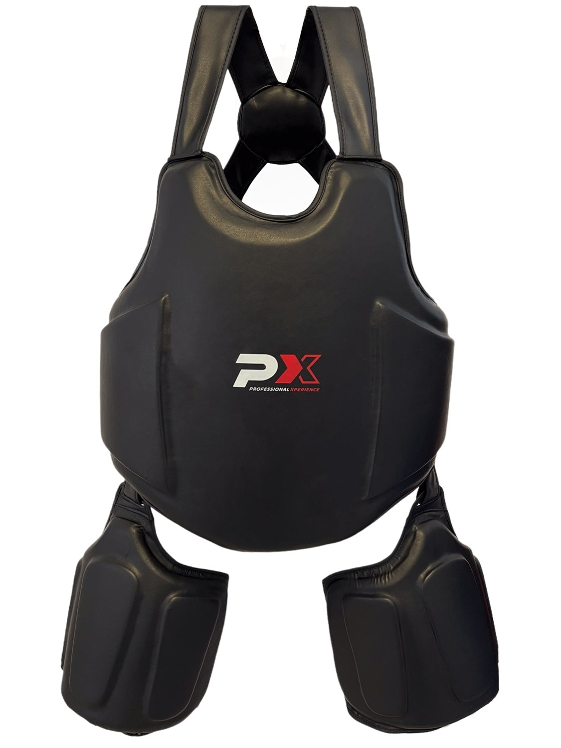 BODY ARMOUR Bauch- und Oberschenkelpolster schwarz - aus Leder - Thaiboxen, MMA