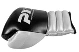 Boxhandschuhe Wettkampf schwarz-silber - Echtleder - 10 bis 16 oz