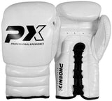 Boxhandschuhe Wettkampf weiß - Echtleder - 10 bis 16 oz