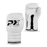 Boxhandschuhe Wettkampf weiß - Echtleder - 10 bis 16 oz