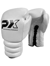 Boxhandschuhe Wettkampf weiß - Echtleder - 10 bis 16 oz