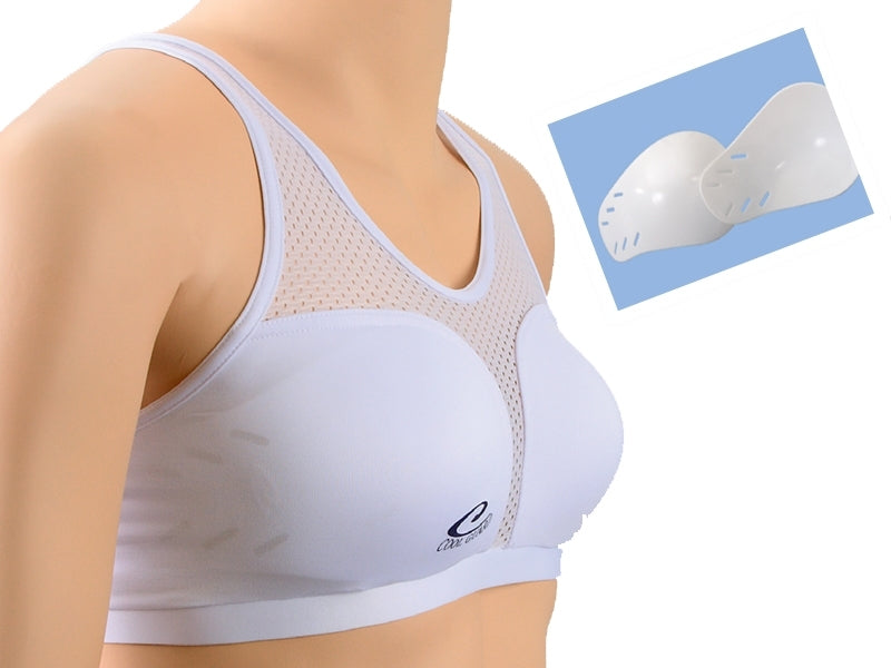 Damen Brustschutz Cool Guard (Top + Schalen) weiß - Karate, Kickboxen, Taekwondo