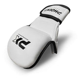 MMA Faustschützer weiß - aus Echtleder - Ju Jutsu Handschutz offene Finger