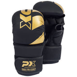 MMA Faustschützer schwarz-gold - aus Kunstleder - Ju Jutsu Handschutz