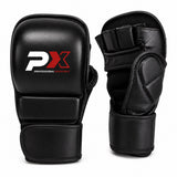 MMA Faustschützer schwarz - aus Echtleder - Ju Jutsu Handschutz