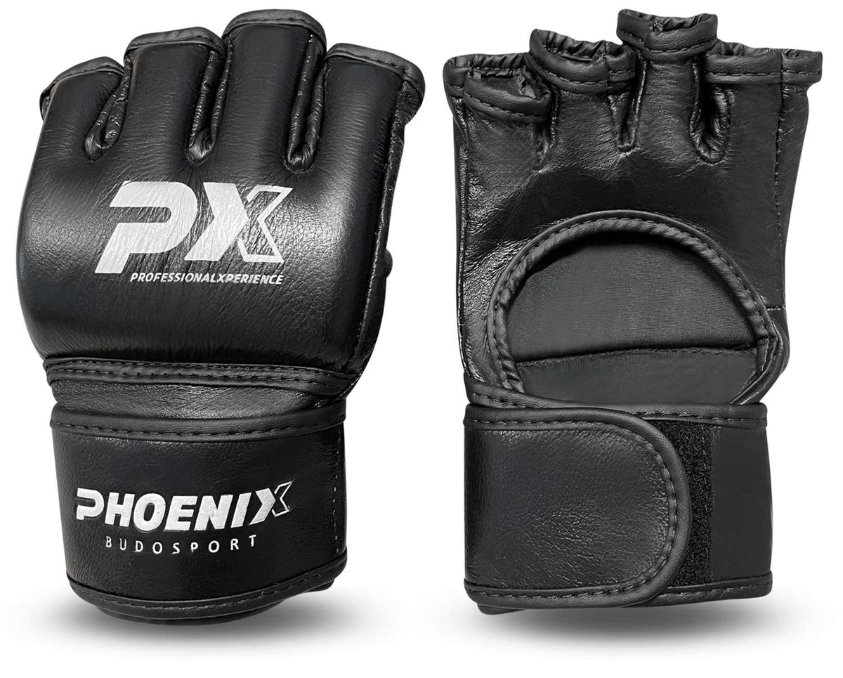 MMA Faustschützer ProShock schwarz - aus Echtleder - Grappling Handschutz