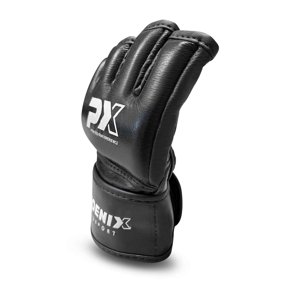 MMA Faustschützer ProShock schwarz - aus Echtleder - Grappling Handschutz