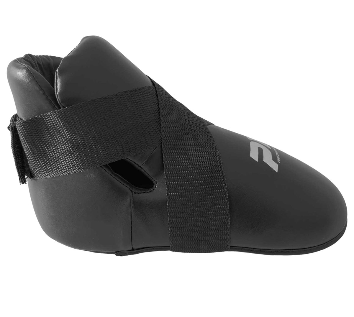 Fußschutz mit Zehentasche schwarz - Kunstleder - mit Klettverschluss