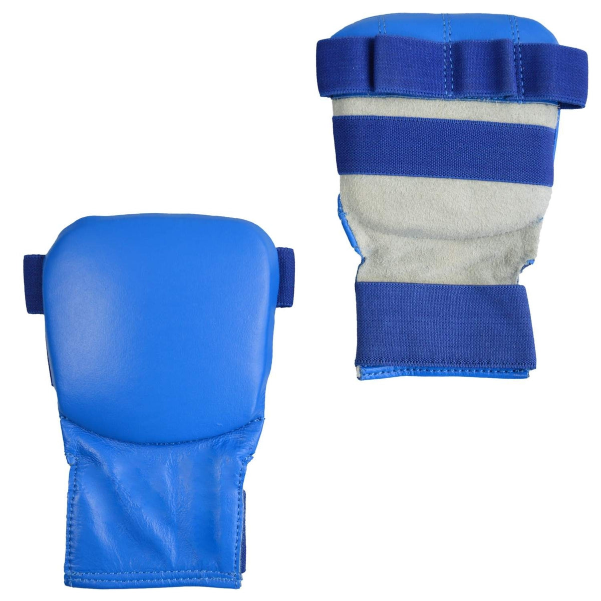 Faustschützer flach Hand-Mitt blau - aus Echtleder - Karate, Ju Jutsu, Wing Tsun