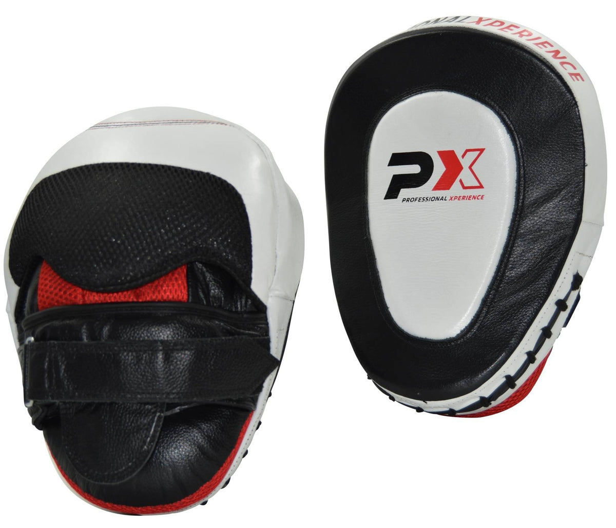 Handpratze Professional GEL Leder schwarz-weiß-rot (Paar)