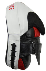 Handpratze Professional GEL Leder schwarz-weiß-rot (Paar)