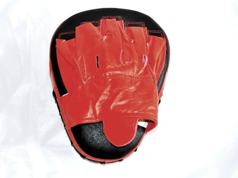 Handpratze Gekrümmt rot-schwarz - Echtleder