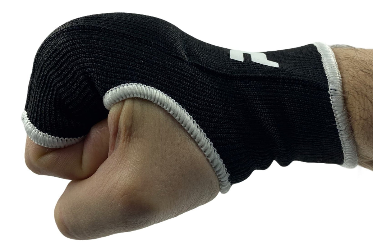 Stoff Handschoner, gepolstert schwarz S/M schwarz-weiß - Mischgewebe - Boxen