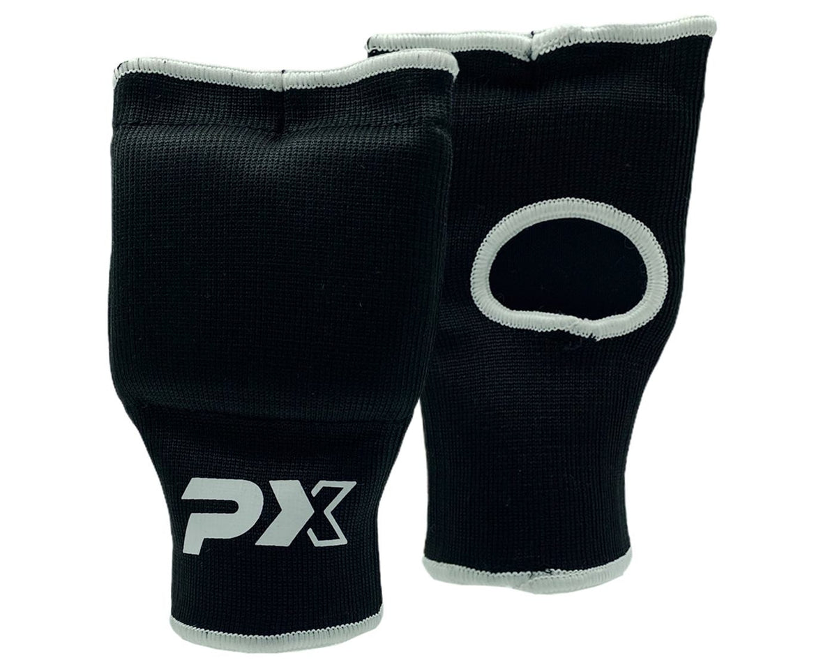 Stoff Handschoner, gepolstert schwarz L/XL schwarz-weiß - Mischgewebe - Boxen