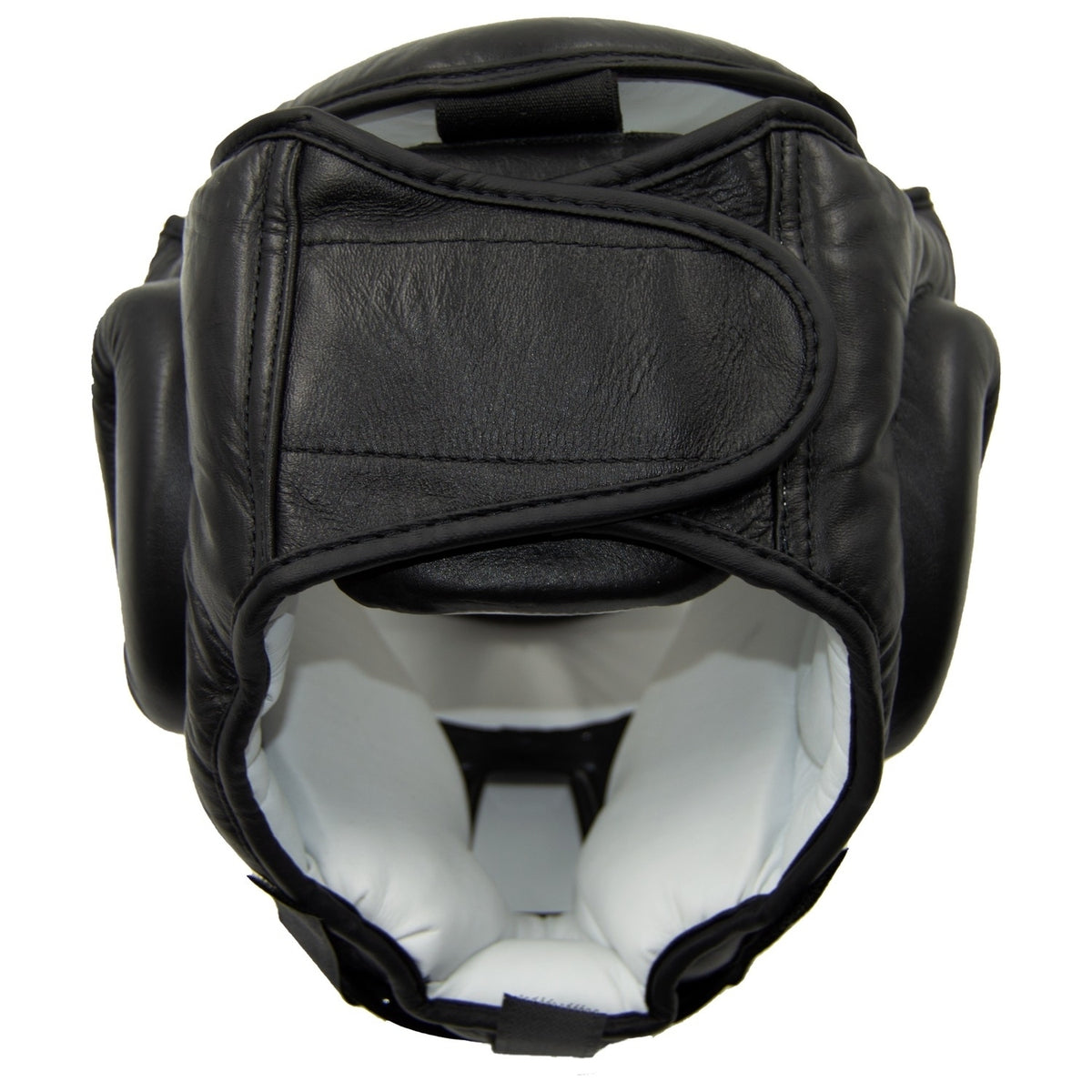 Kopfschützer mit Gitter schwarz - Leder