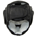 Kopfschützer mit Gitter schwarz - Leder