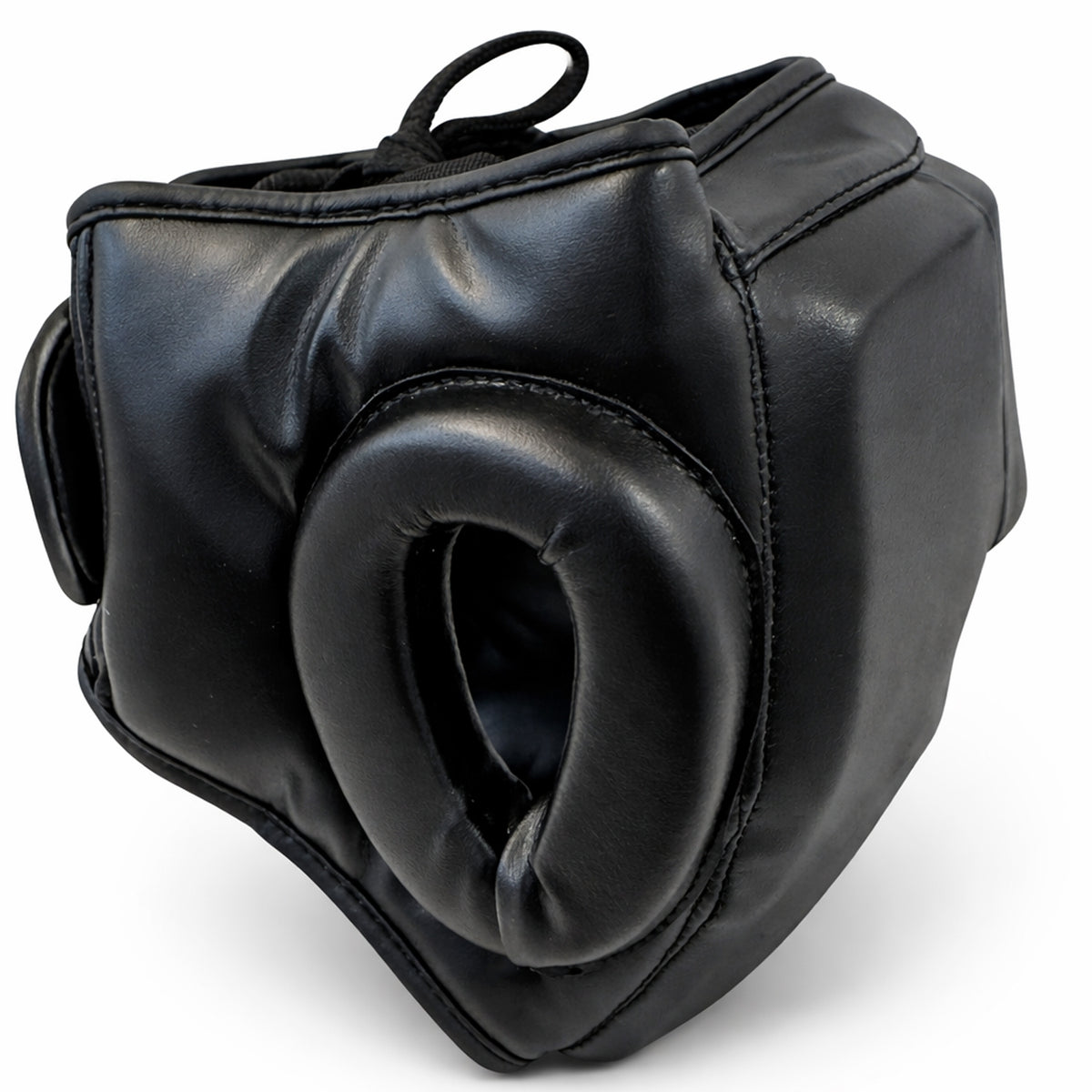 Kopfschutz mit Jochbeinschutz schwarz - Kunstleder