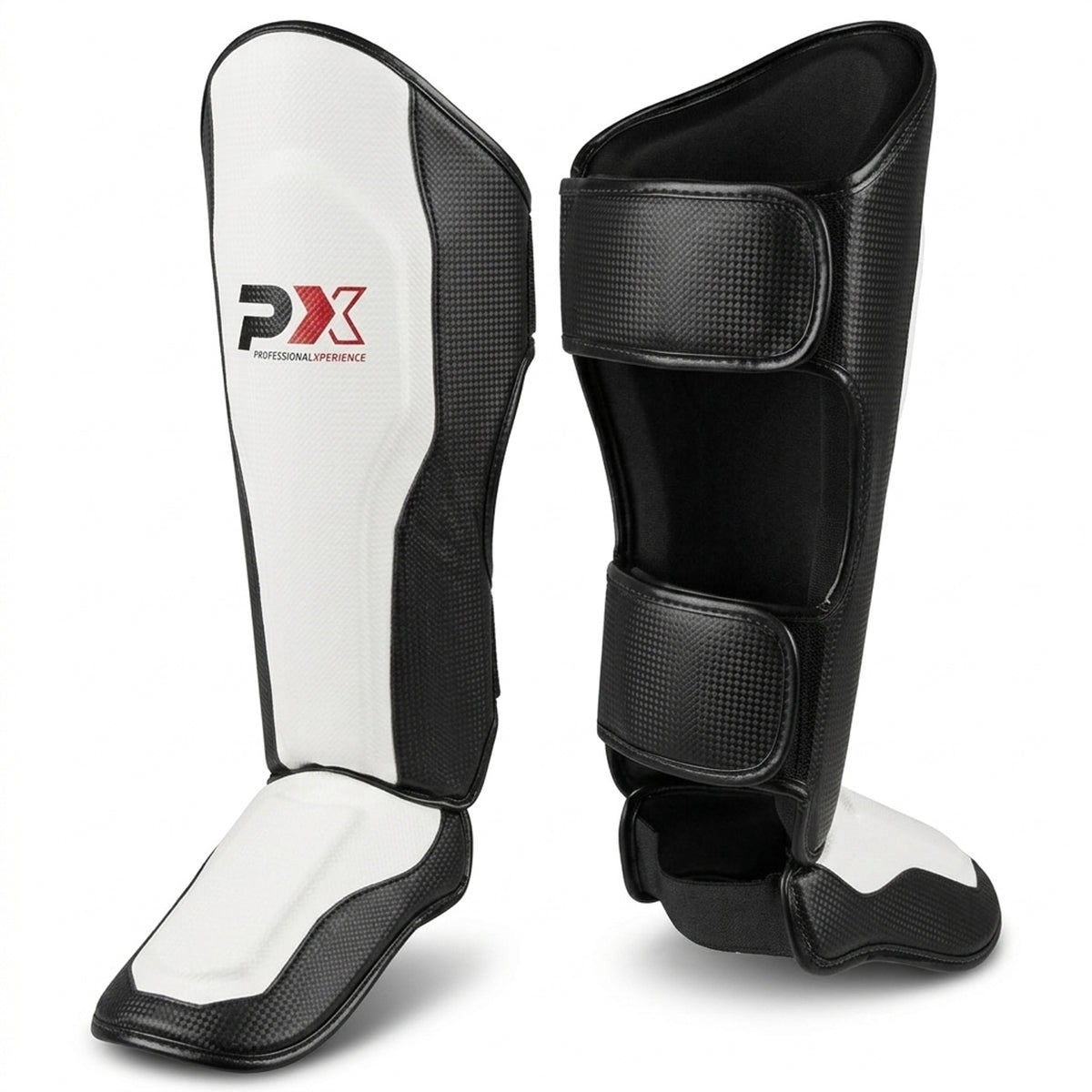 PX Schienbein-Spannschutz FIGHT PRO Kunstleder ergonomische Passform – mit Klettverschluss